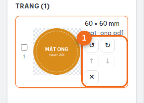 Nút xoay trái, xoay phải ở mỗi trang