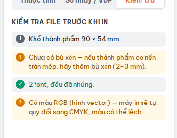 Tab "Kiểm tra": kết quả kiểm tra trang đang xem