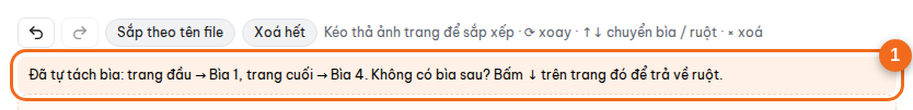 Bìa tự tách: trang đầu thành Bìa 1, trang cuối thành Bìa 4
